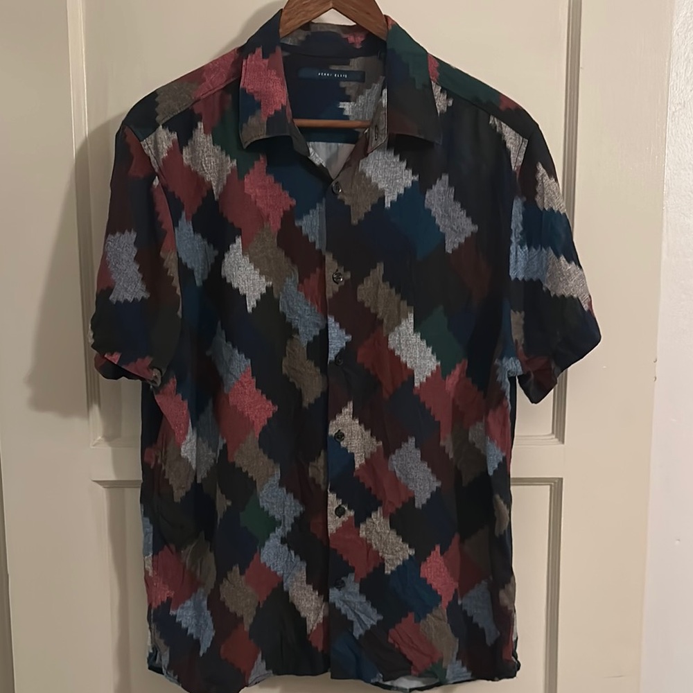 Perry Ellis Multicolor Patterned Shirt